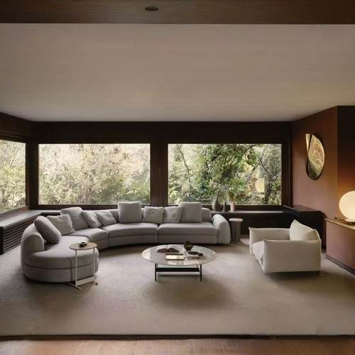 意大利沙发定制布艺沙发北欧沙发别墅沙发弧形沙发时尚个性沙发