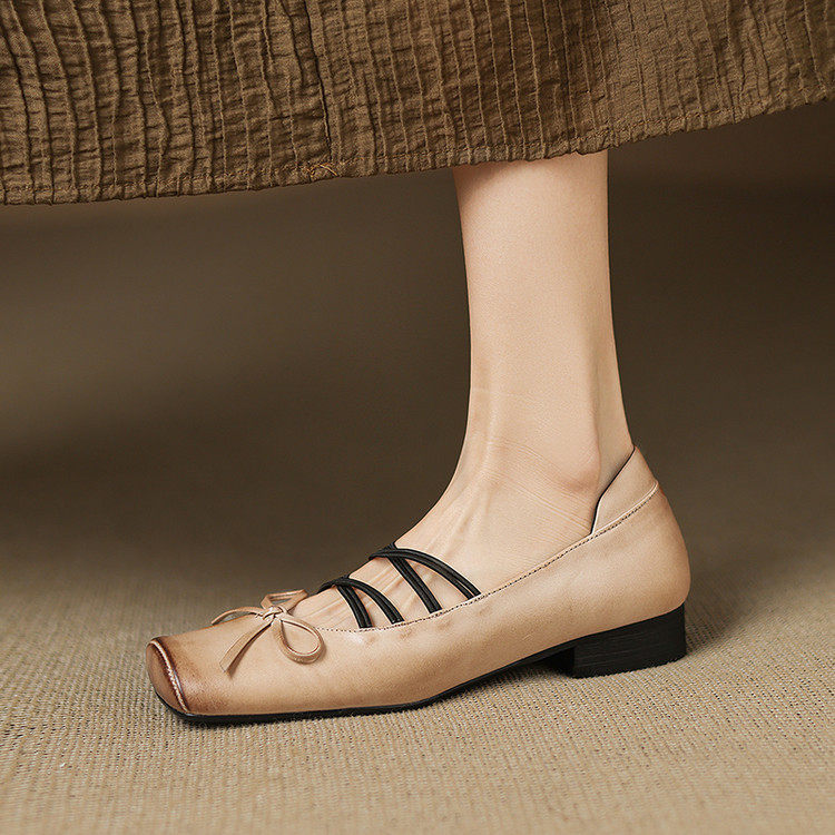 复古方头粗跟蝴蝶结玛丽珍单鞋女2025新款春秋法式交叉带芭蕾舞鞋,运动/瑜伽/健身/球迷用品,广场舞鞋,淘宝优惠券,粉丝福利购,淘宝优惠卷