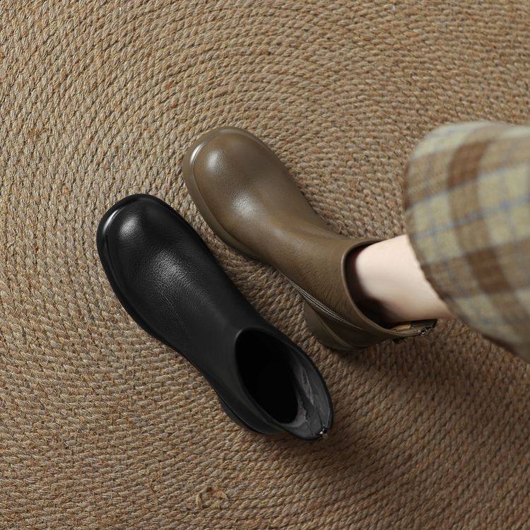 英伦风厚底个性十足圆头粗跟瘦瘦短靴2024冬季复古6.5CM时装靴女,户外/登山/野营/旅行用品,登山鞋/徒步鞋,淘宝优惠券,粉丝福利购,淘宝优惠卷