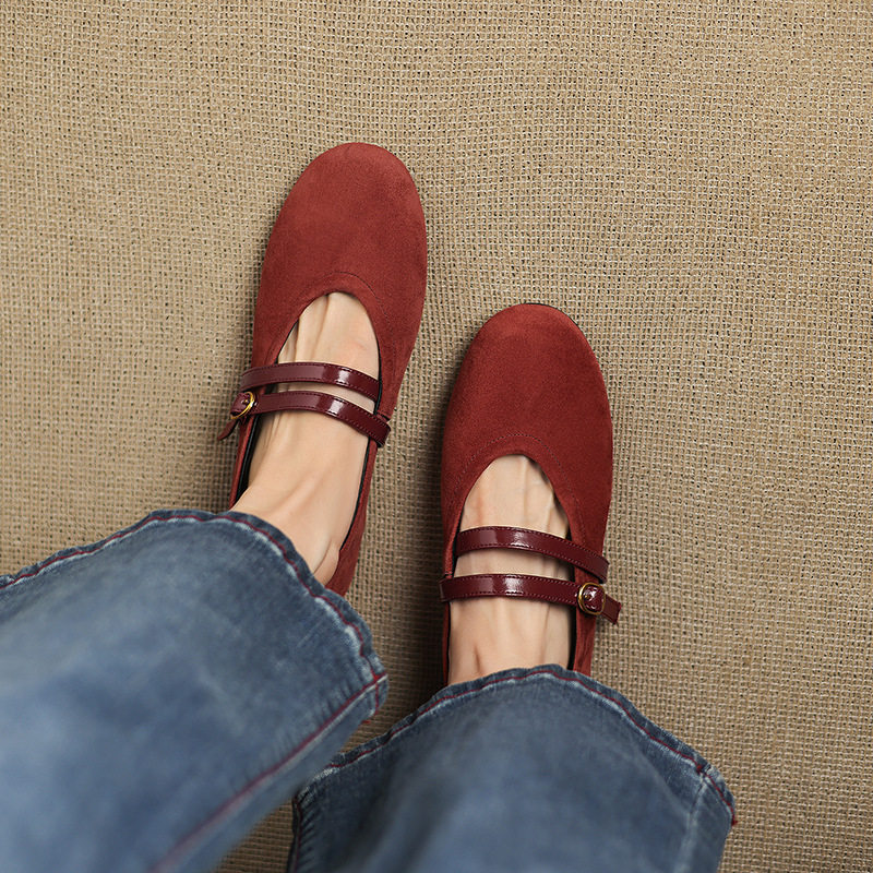 2025秋新款复古风一字带玛丽珍鞋女圆头浅口单鞋女平底芭蕾舞鞋女,居家布艺,居家婚庆拖鞋,淘宝优惠券,粉丝福利购,淘宝优惠卷