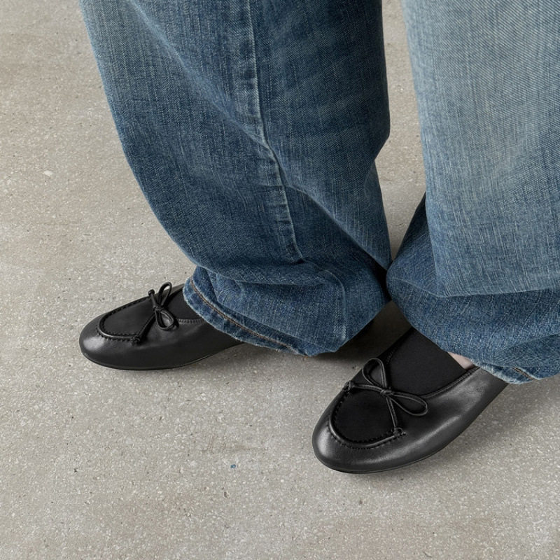 法式复古平底小皮鞋女蝴蝶结秋真皮松紧带浅口单鞋通勤百搭奶奶鞋,女鞋,马丁靴,淘宝优惠券,粉丝福利购,淘宝优惠卷