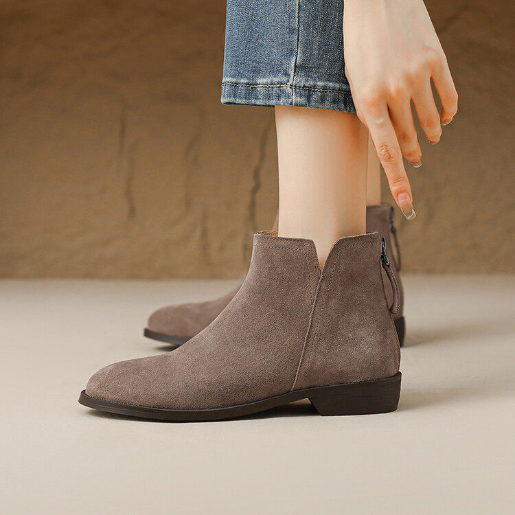 全真皮软底磨砂皮小短靴女平底大码女夏日优惠鞋 41-43靴子女靴绒,居家布艺,居家婚庆拖鞋,淘宝优惠券,粉丝福利购,淘宝优惠卷