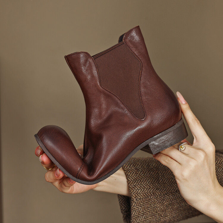 切尔西靴女短靴水洗马皮烟筒靴女2024新款真皮厚底复古做旧马丁靴,居家布艺,居家婚庆拖鞋,淘宝优惠券,粉丝福利购,淘宝优惠卷