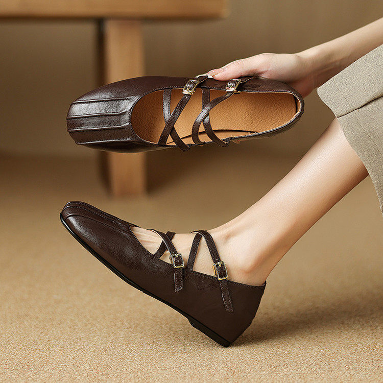 巨软羊皮芭蕾低跟浅口玛丽珍鞋2025春季里外全皮时尚单鞋,居家布艺,居家婚庆拖鞋,淘宝优惠券,粉丝福利购,淘宝优惠卷