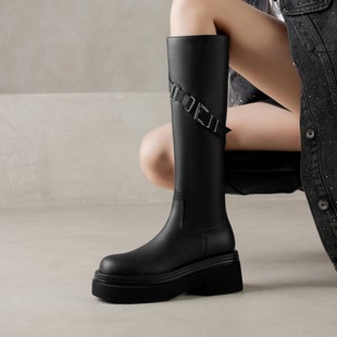 靴子女2025秋冬爆款 超火骑士靴百搭洋气炸街显腿长配裙子长筒靴