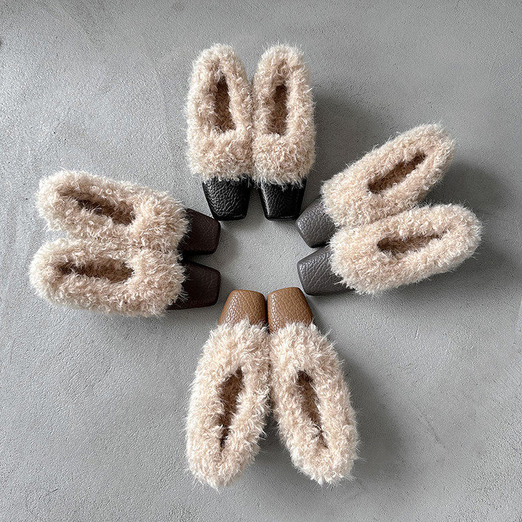 全真皮羊毛冬季新品小众设计内增高毛毛鞋方头加绒单鞋女乐福鞋,居家布艺,居家婚庆拖鞋,淘宝优惠券,粉丝福利购,淘宝优惠卷