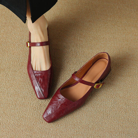 超软羊皮玛丽珍女鞋法式浅口红色单鞋女夏低跟粗跟真皮软皮小皮鞋,户外/登山/野营/旅行用品,登山鞋/徒步鞋,淘宝优惠券,粉丝福利购,淘宝优惠卷