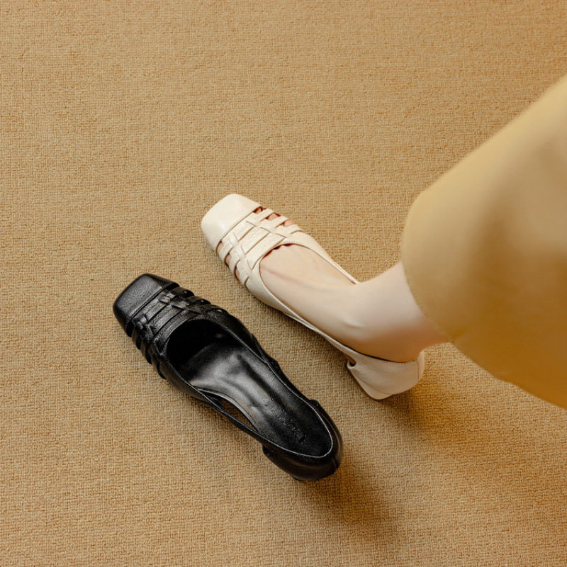 法式复古真皮凉鞋2025年夏季新款镂空粗跟罗马一字扣带包头凉鞋女,童鞋/婴儿鞋/亲子鞋,帆布鞋,淘宝优惠券,粉丝福利购,淘宝优惠卷