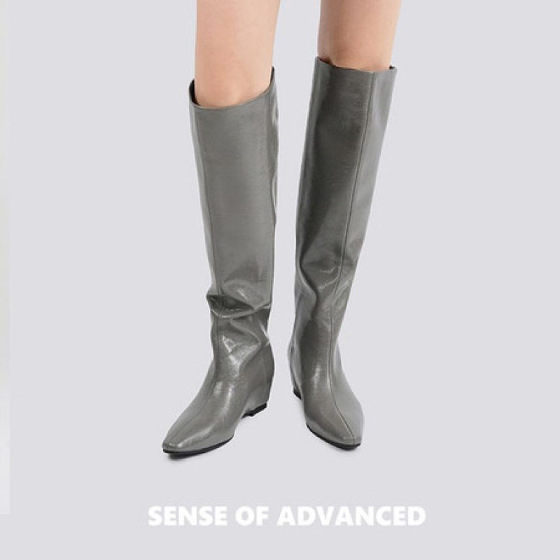 口碑系列～格雷系灰色内增高长靴女方头大筒围靴子显瘦平底高筒靴,居家布艺,居家婚庆拖鞋,淘宝优惠券,粉丝福利购,淘宝优惠卷