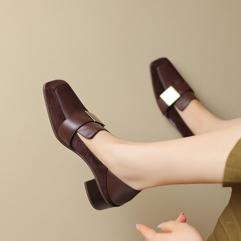 方头粗跟中跟中口法式单鞋33设计感小众气质优雅百搭女鞋子40,居家布艺,居家婚庆拖鞋,淘宝优惠券,粉丝福利购,淘宝优惠卷