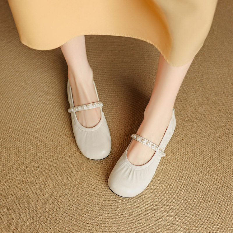 绝美巨好看羊皮粉色圆头玛丽珍鞋女低跟平底鞋女软底舒适不累脚,居家布艺,居家婚庆拖鞋,淘宝优惠券,粉丝福利购,淘宝优惠卷