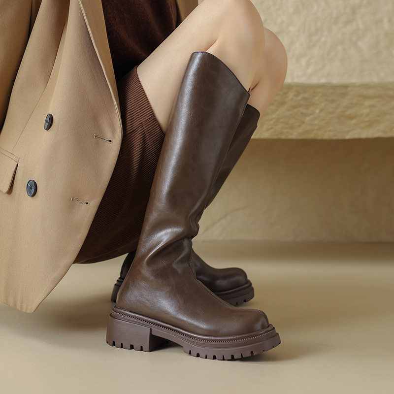 FairyWink 长腿警告～！粗跟厚底v口高筒骑士靴女显瘦不过膝长靴,女鞋,马丁靴,淘宝优惠券,粉丝福利购,淘宝优惠卷