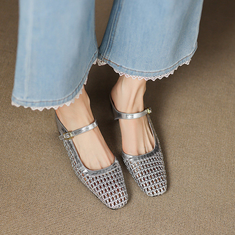 法式复古方头低粗跟编织包头凉拖鞋女2025夏季新款一字扣带银白色,户外/登山/野营/旅行用品,登山鞋/徒步鞋,淘宝优惠券,粉丝福利购,淘宝优惠卷