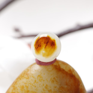 10mm在售云轩玉艺天然新疆和田玉籽料红皮白玉圆珠单珠散珠配珠