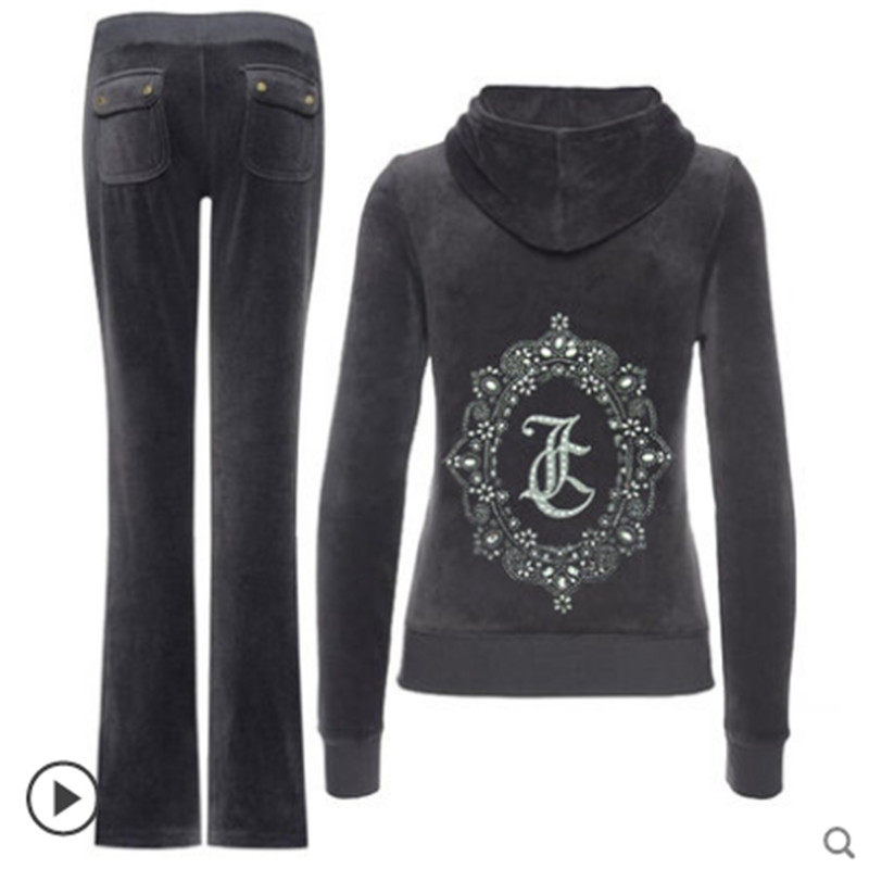 2026春秋新款天鹅绒运动套装女时尚休闲洋气卫衣微喇裤带P兜