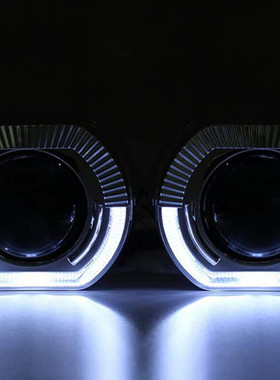 3寸2.5寸透镜通用LED光导天使眼一体化遮光罩汽车改装透镜装饰罩