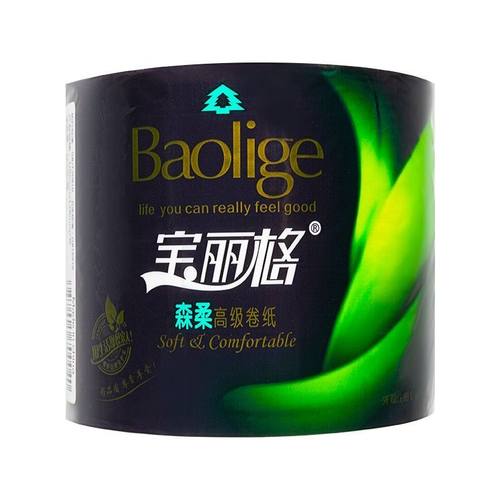 宝丽格卷纸森柔原木四层餐巾纸10卷家庭装实惠装卫生纸包邮