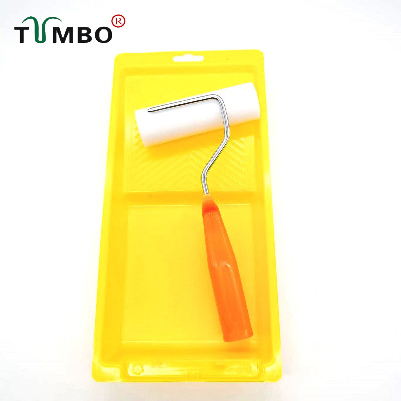 工厂直销滚筒刷套装4寸海绵滚筒刷托盘油漆刷画线补漆家具改色刷