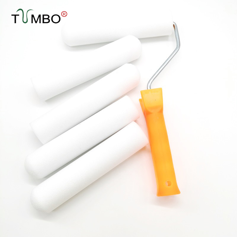 工厂直销6寸海绵滚筒刷油性绘画无刷痕单圆修补墙修边改色高密度