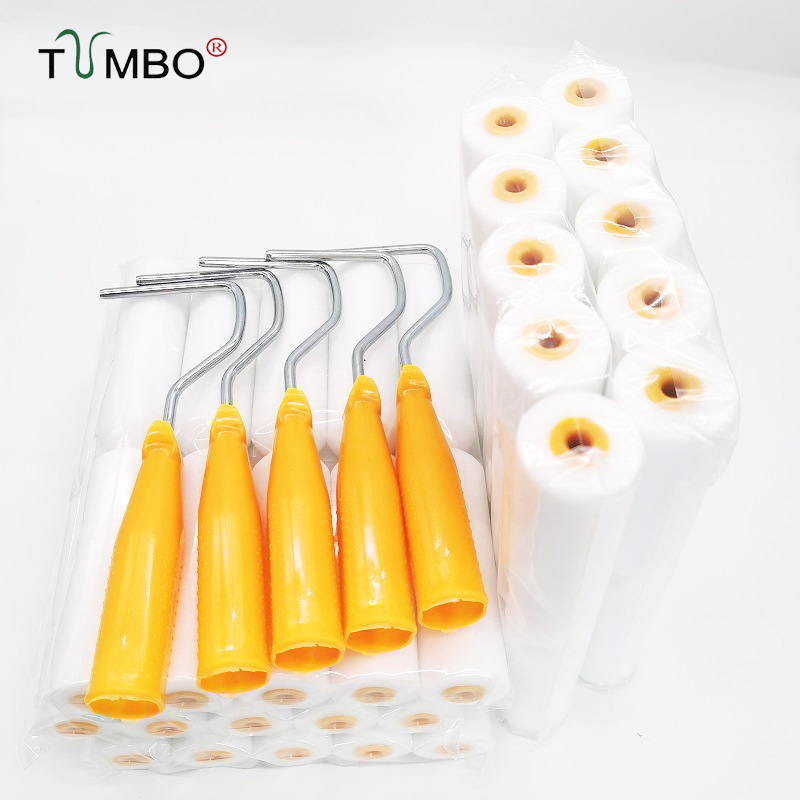 工厂直销4寸水性单圆海绵滚筒刷高密度涂鸦绘画补漆无刷痕油漆刷