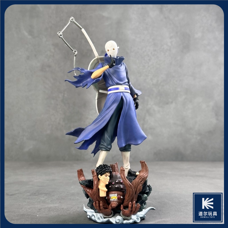 【火影忍者】宇智波带土站姿双头雕十尾地台动漫手办模型国产实拍