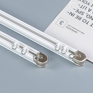 新品 单轨 加厚铝合金窗帘轨道纳米静音滑轨双轨顶装 窗帘杆导轨侧装