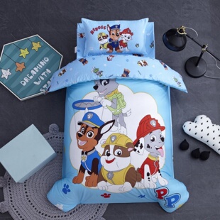 汪汪队纯棉幼儿园被子三件套宝宝午睡被褥入园专用床品全棉被套夏