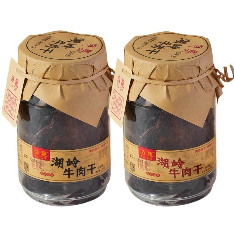 卤趣湖岭牛肉干温州特产原切大片手撕五香辣味罐装酱卤熟食零食品