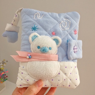 原创手作小熊雪人书衣手帐本m5活页本冬天书衣ins风a5 a6日记本