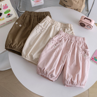 宝宝洋气五分裤 新款 儿童薄款 宽松休闲裤 女童裤 时髦短裤 子2025夏季