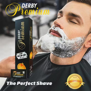 土耳其进口Derby德比黑金双面剃须刀片74型老式锋利刮胡刀100片装