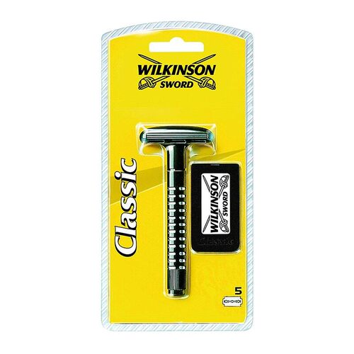 Wilkinson Sword不锈钢刮胡刀蝴蝶式双刃手动老式剃须刀片剃刀