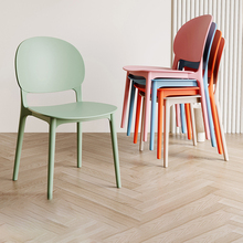塑料椅子出租房家用靠背椅现代简约休闲加厚餐桌椅网红奶油风餐椅