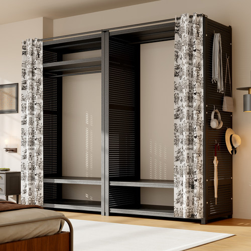 钢制衣柜家用租房结实耐用全金属