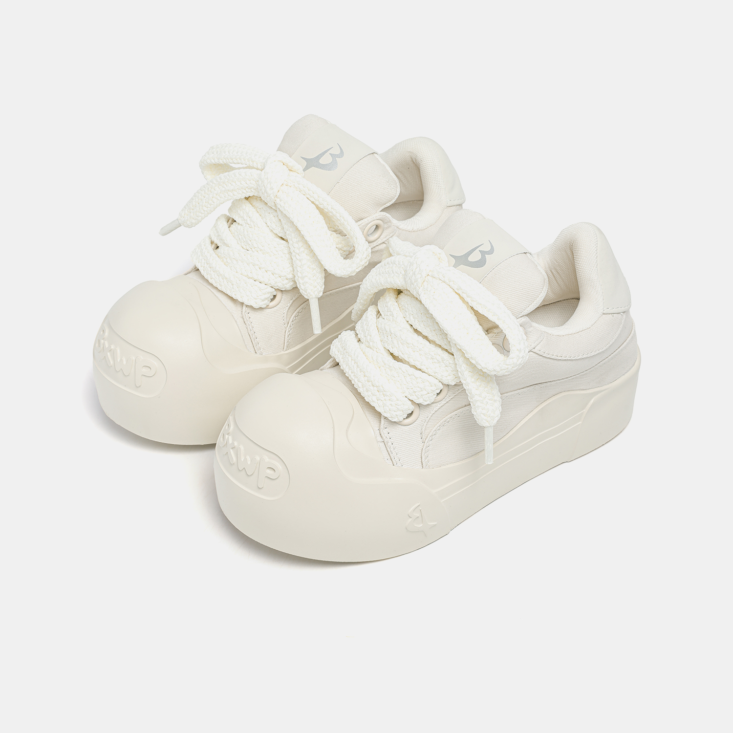 开口笑厚底增高低帮包头帆布鞋