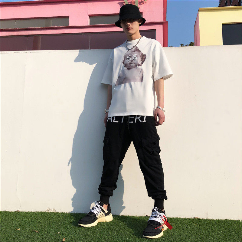 hit the collection 字母工装束脚裤夏季薄款嘻哈宽松情侣同款在类目 男装, 休闲裤中 - 来自Buy2taobao.com提供专业的淘宝代购服务