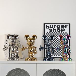 网红轻奢迎宾米奇摆件家居饰品入户玄关客厅酒柜存钱罐装 饰品北欧