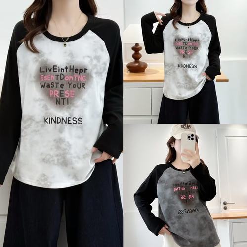 200斤加大码女装双面绒印花胖妹妹打底衫遮肚子显瘦上衣