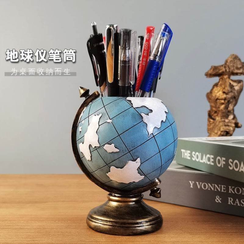 创意笔筒文艺复古桌面客厅多功笔筒学生礼物装饰欧式笔筒摆件d_虎窝淘