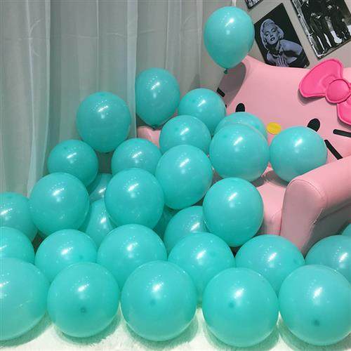 5/10/12/18/36寸生日婚礼tiffanyblue蒂芙尼蓝深浅蓝湖蓝哑光气d