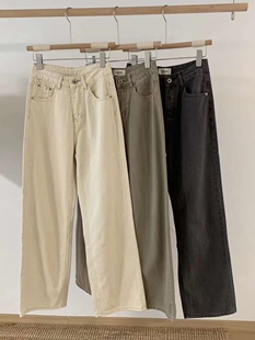 百搭宽松显瘦直筒裤 窄版 阔腿牛仔裤 ooh 新款 89993 女2025春季 hha