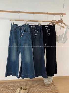 OoH-Hha 0085弹力微喇裤洋气复古高腰显瘦修身牛仔长裤女2025新款