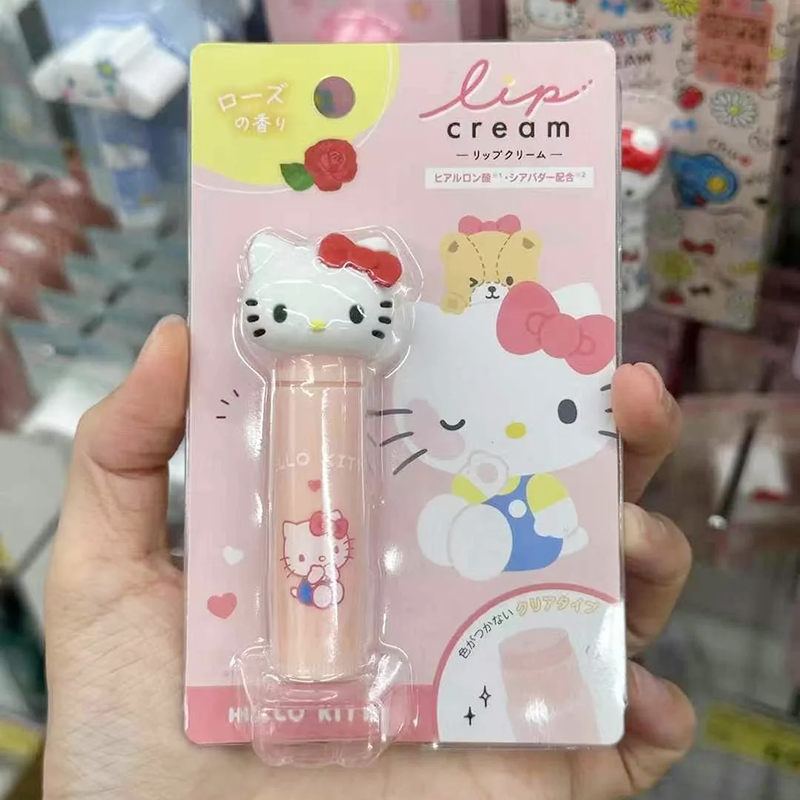日本本土原装三丽鸥限定sanrio可爱kitty美乐蒂 女生卡通头润唇膏