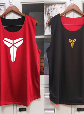 科比篮球服套装双面穿男女球衣训练服比赛运动队服背心速干透气