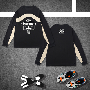 冬季长袖篮球服上衣男生速干透气运动健身队服班服投篮服定制印号