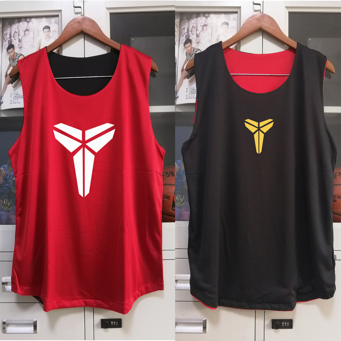 科比篮球服套装双面穿男女球衣训练服比赛运动队服背心速干透气