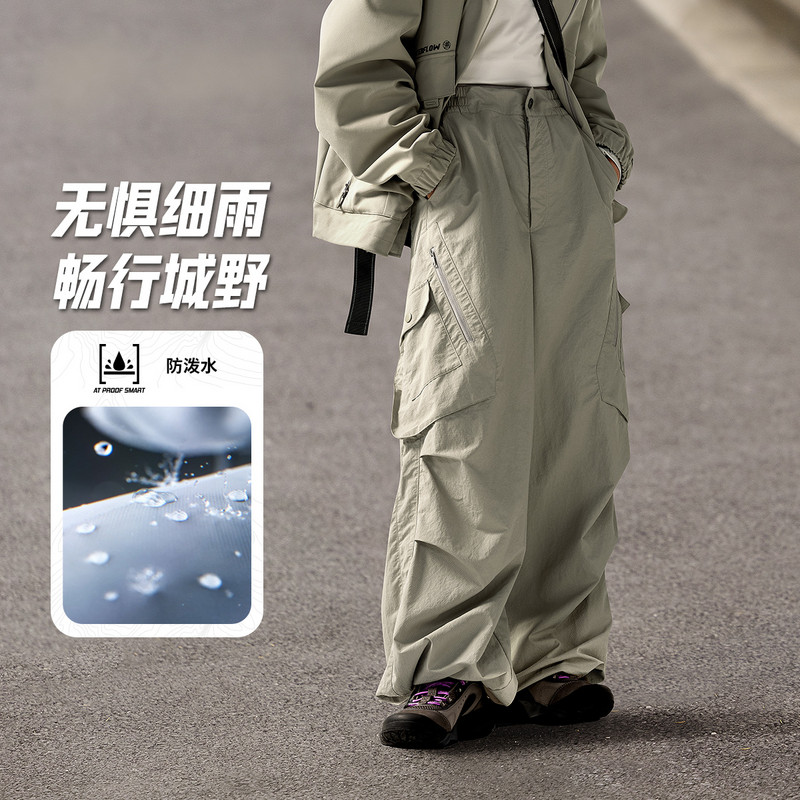 李宁CF溯2024秋季女子防泼水直筒工装风运动休闲长裤 AYKU712-B品