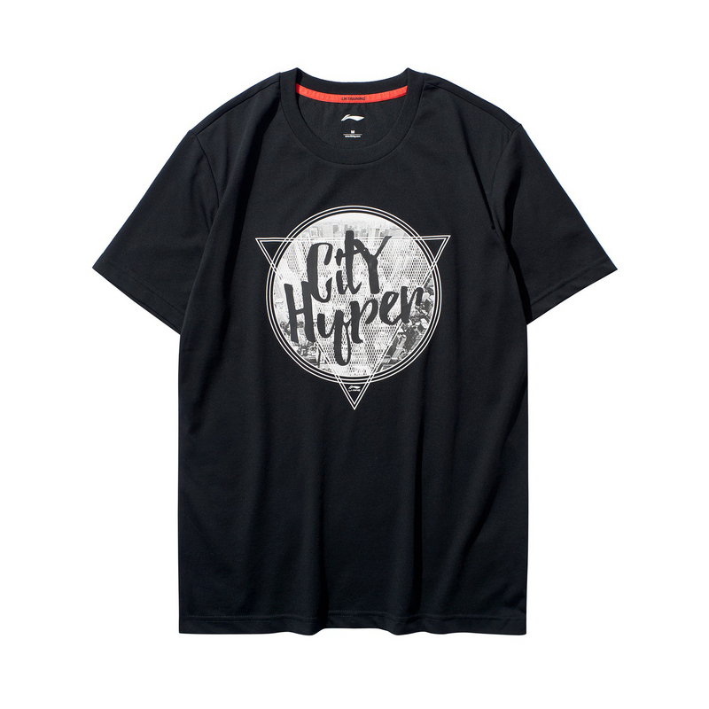 李宁时尚运动系列短袖T恤男半袖运动上衣短恤文化衫AHSM111