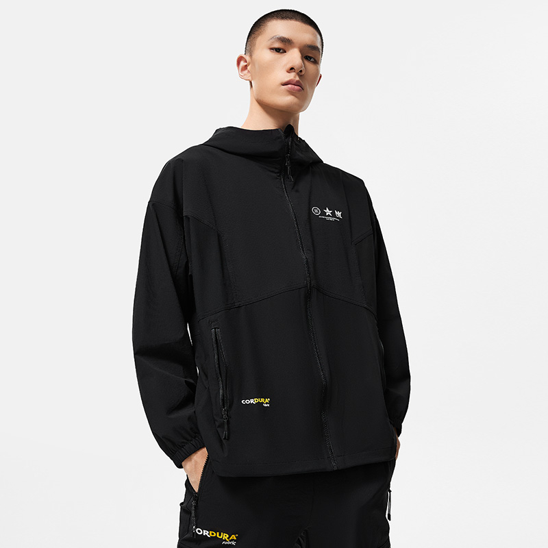 李宁男韦德系列春秋季休闲宽松时尚风衣连帽长袖运动上衣AFDT509