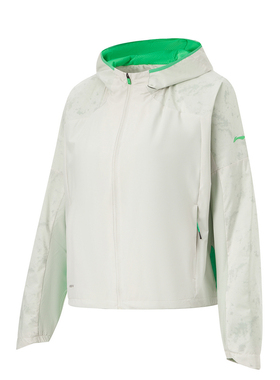 李宁风衣女春季跑训系列时尚透气宽松休闲运动风衣AFDU050--B品